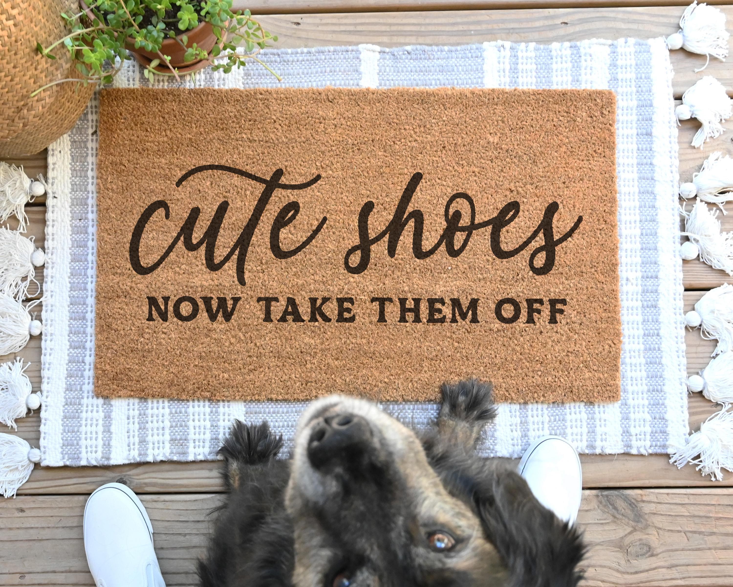 HamlinRowShop Cute Shoes Coir Doormat Natural Fiber Anti-Slip