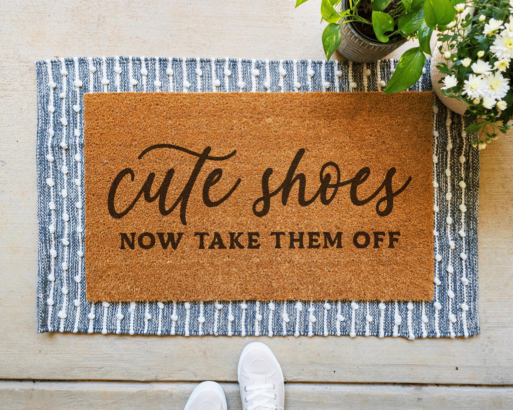 HamlinRowShop Cute Shoes Coir Doormat Natural Fiber Anti-Slip