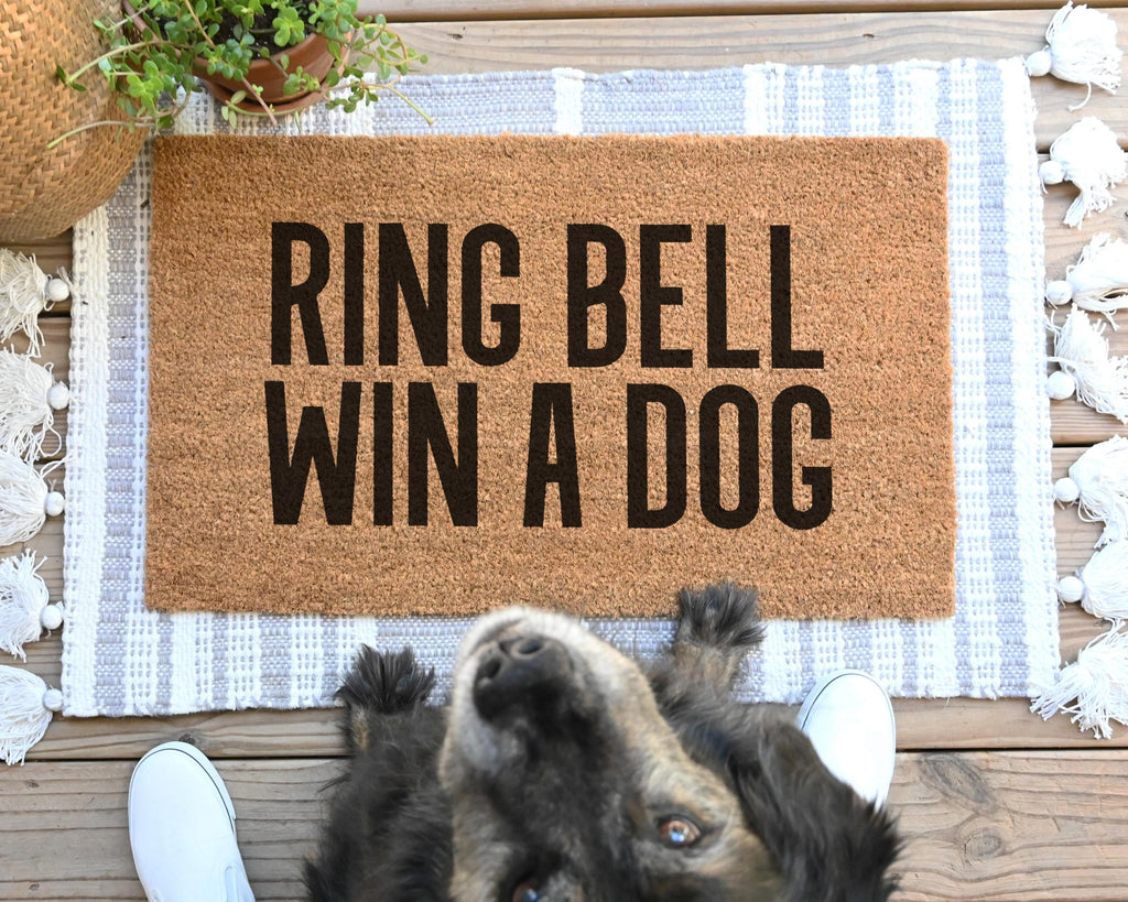 Funny Ring Bell Win A Dog Coir Doormat
