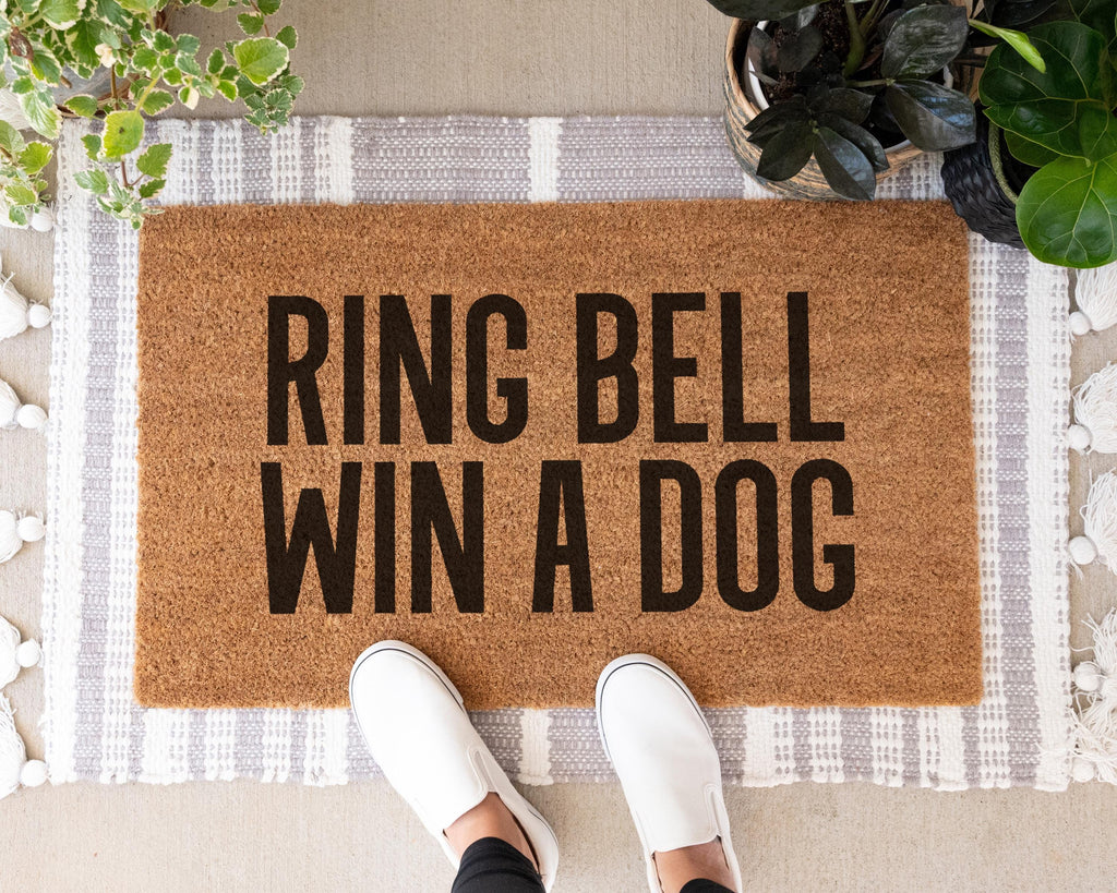 Funny Ring Bell Win A Dog Coir Doormat