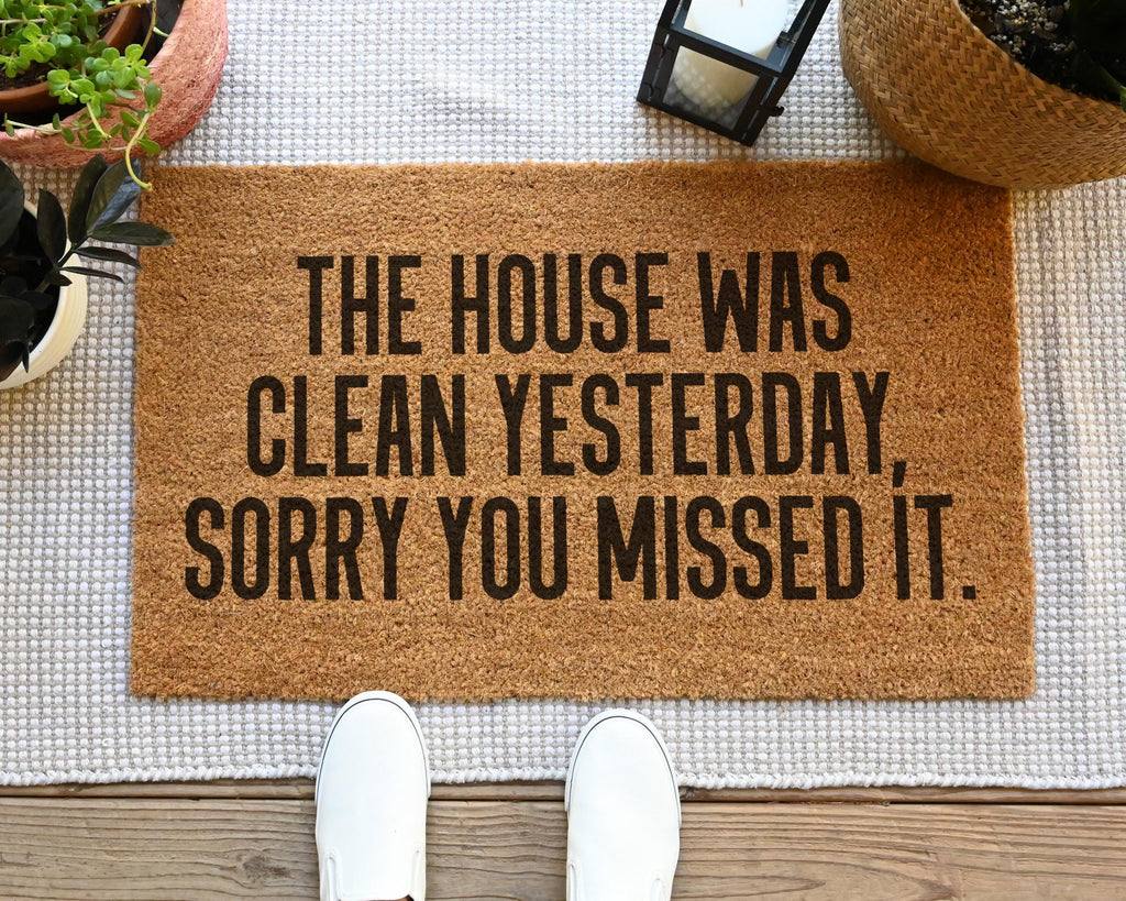 HamlinRowShop Funny Coir Doormat Welcome Mat with Rubber Backing