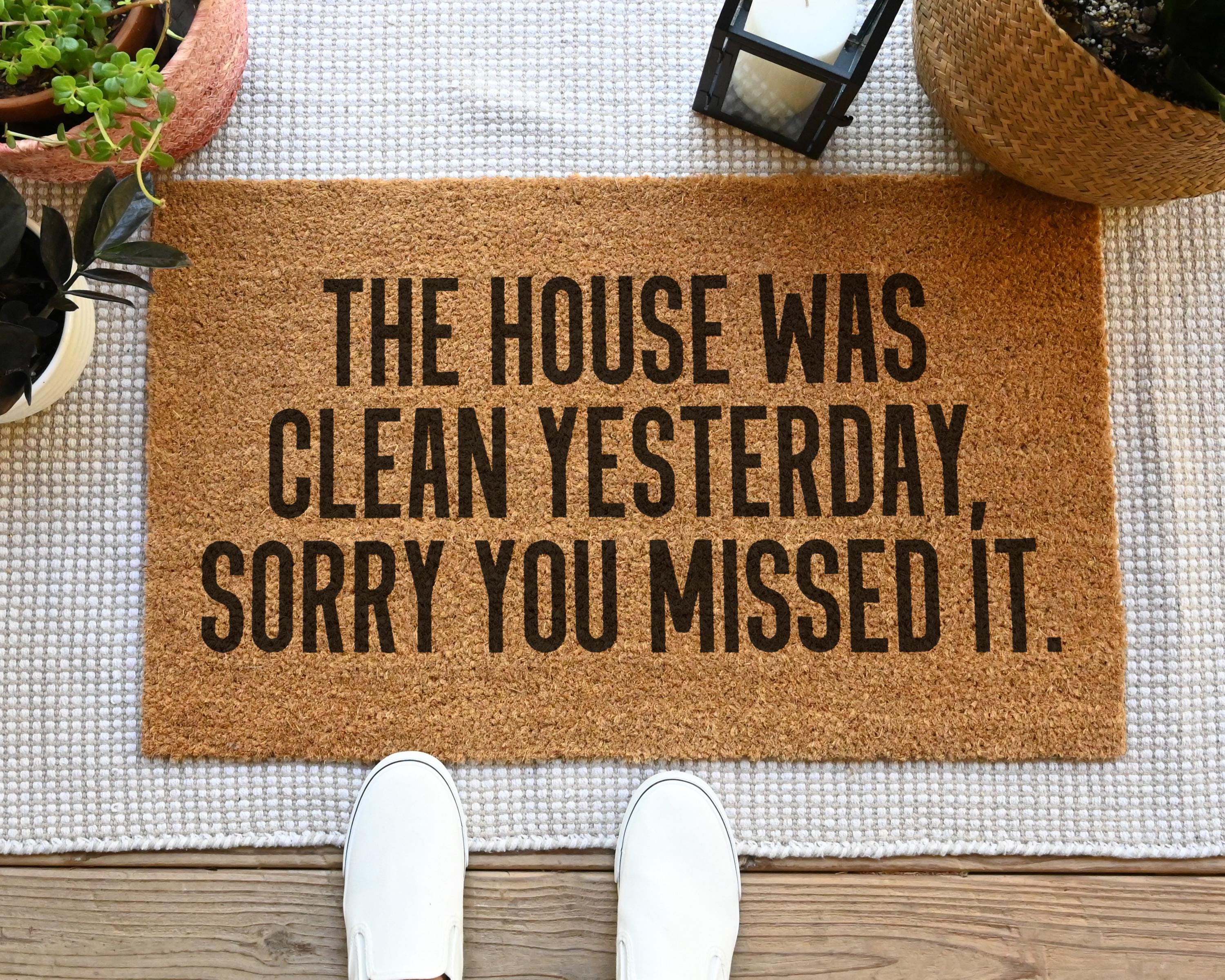 HamlinRowShop Funny Coir Doormat Welcome Mat with Rubber Backing