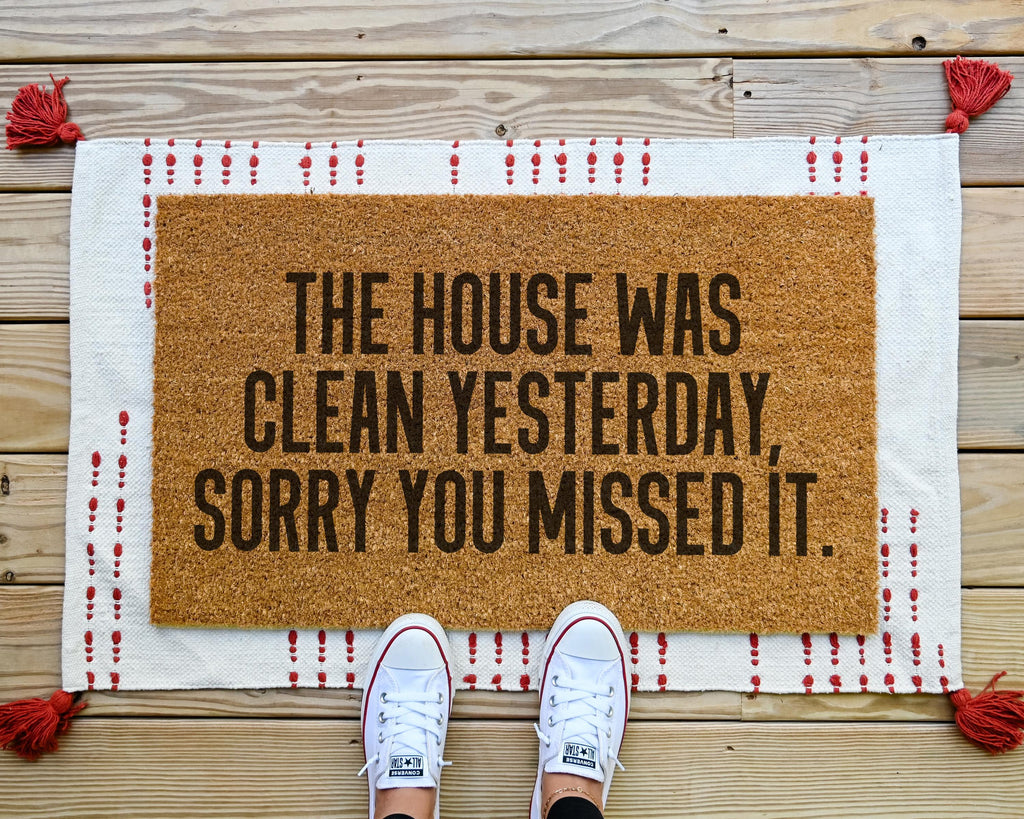 HamlinRowShop Funny Coir Doormat Welcome Mat with Rubber Backing