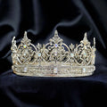 HappyJewelryWorld Vintage Silver Crown Iridescent Crystal Rhinestone XL