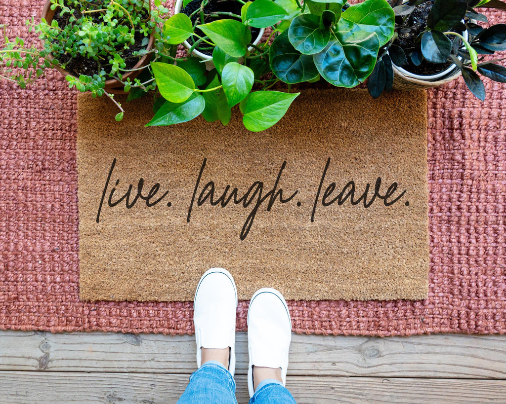 HamlinRowShop Live Laugh Leave Coir Door Mat Funny