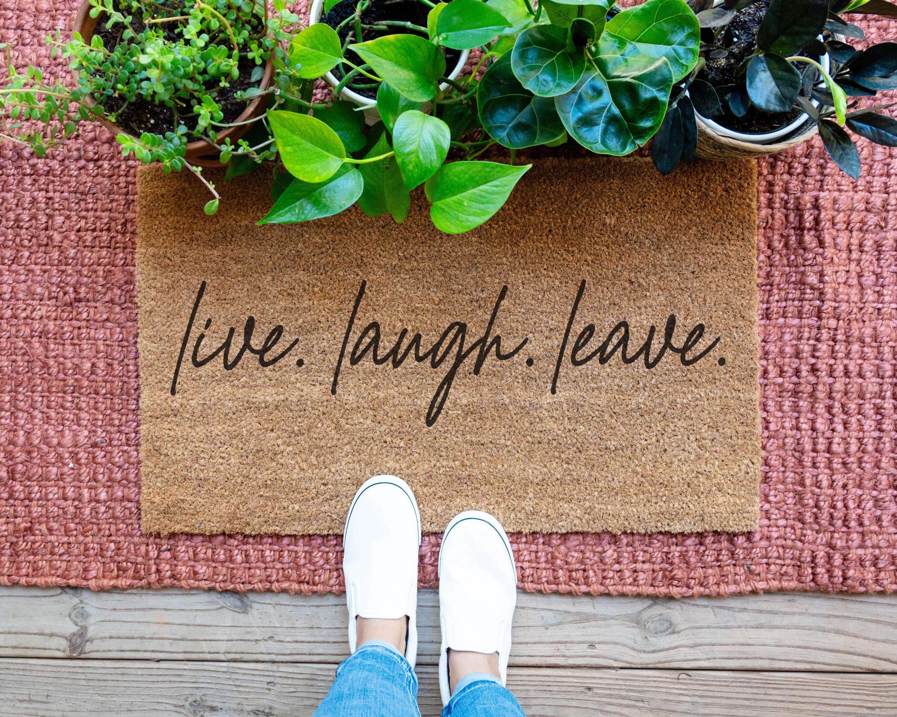 HamlinRowShop Live Laugh Leave Coir Door Mat Funny
