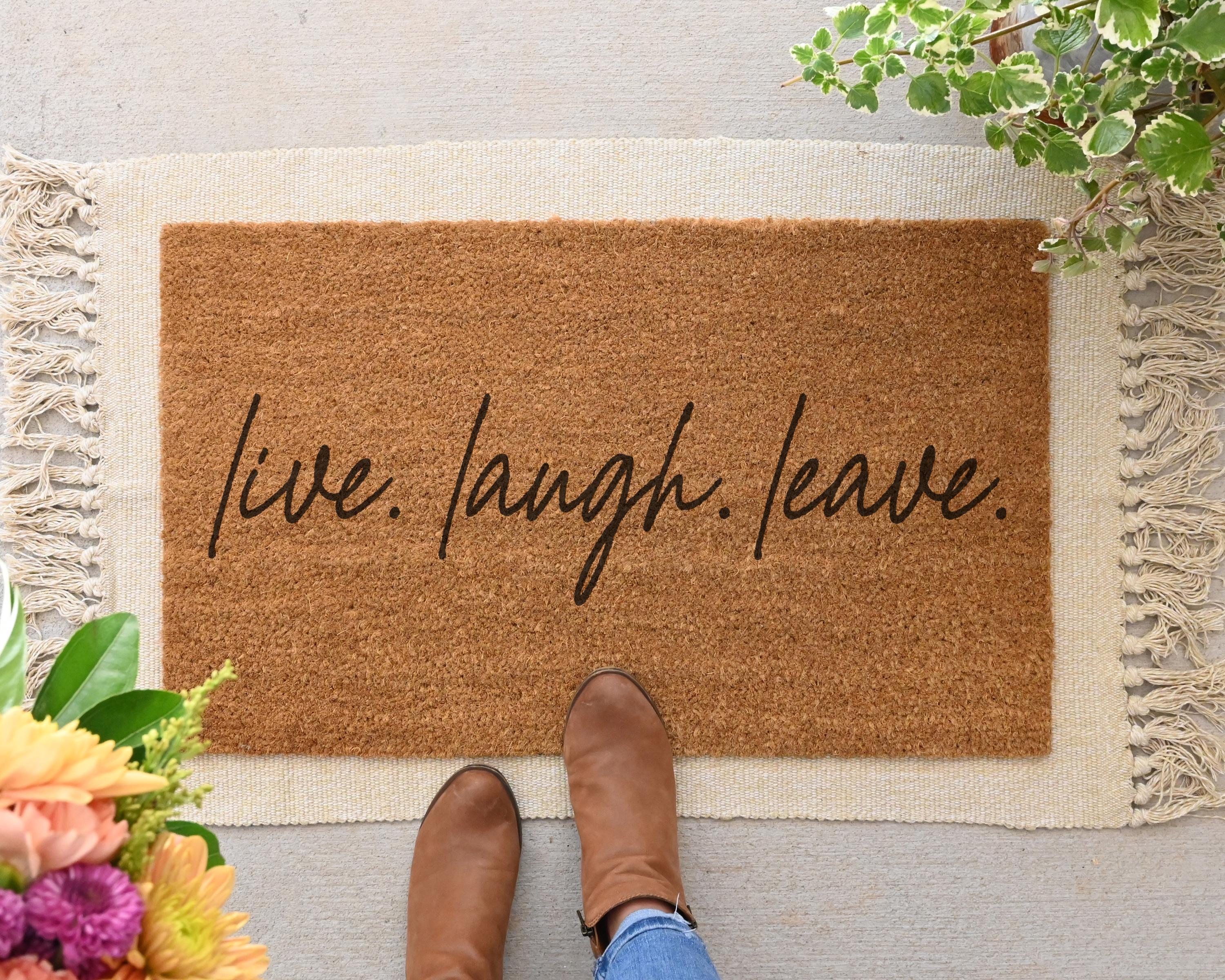 HamlinRowShop Live Laugh Leave Coir Door Mat Funny