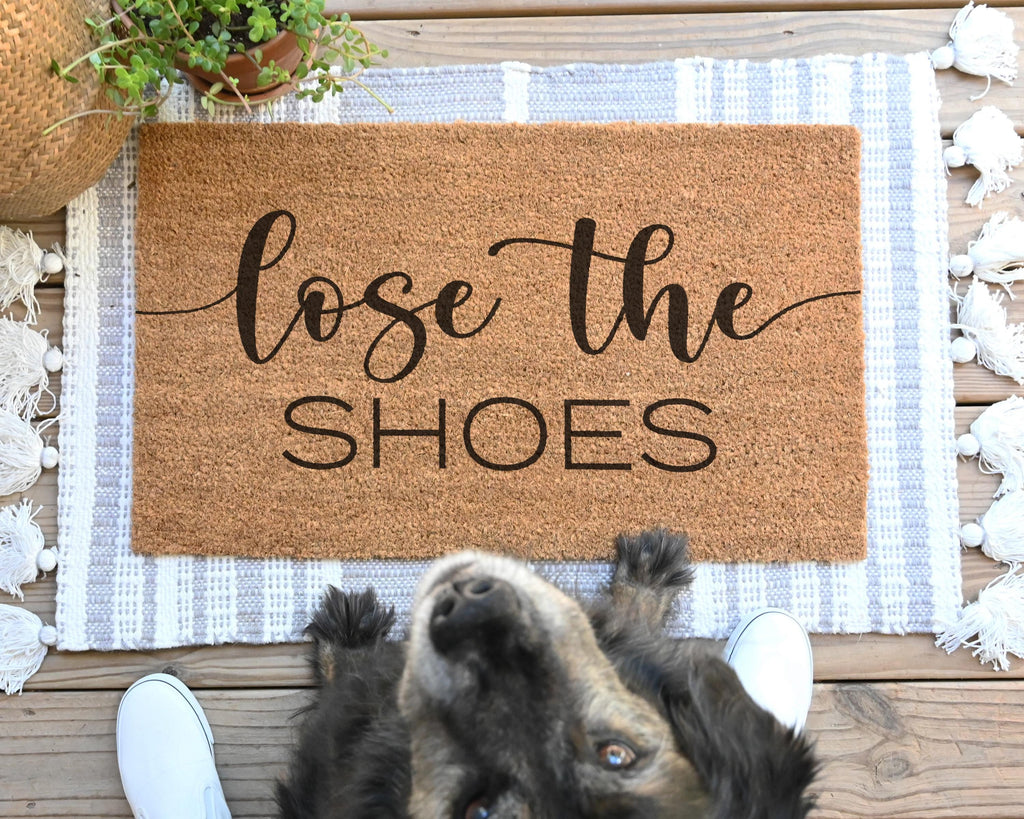 HamlinRowShop Lose the Shoes Coir Doormat Funny Welcome Mat