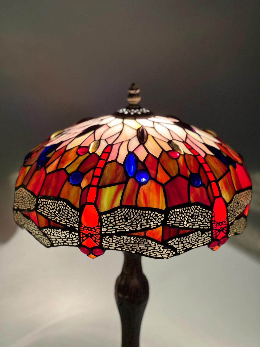 U2Antique Dragonfly Tiffany Table Lamp