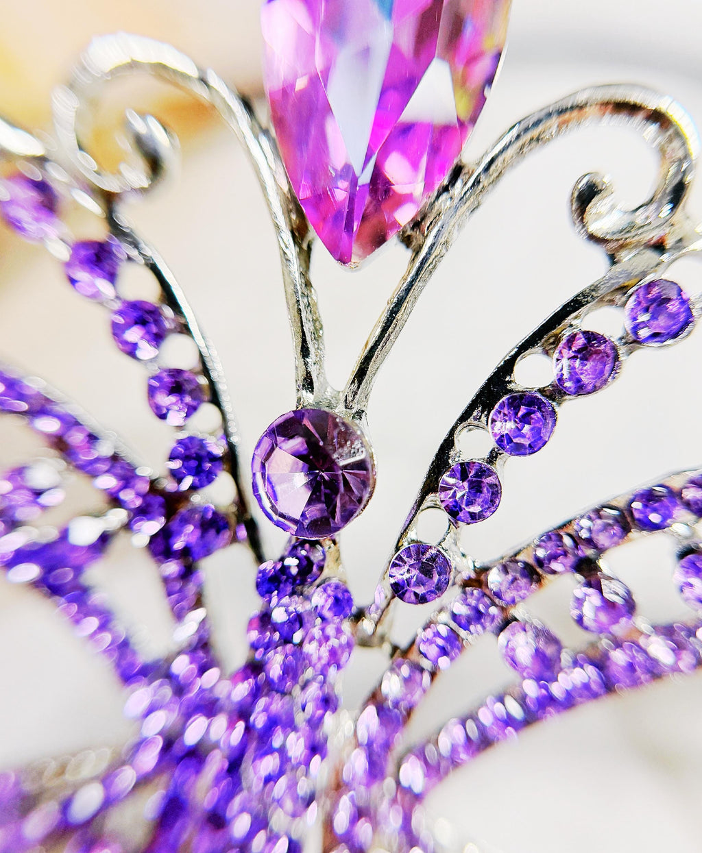 HappyJewelryWorld Purple Crystal Masquerade Mask Butterfly Rhinestone