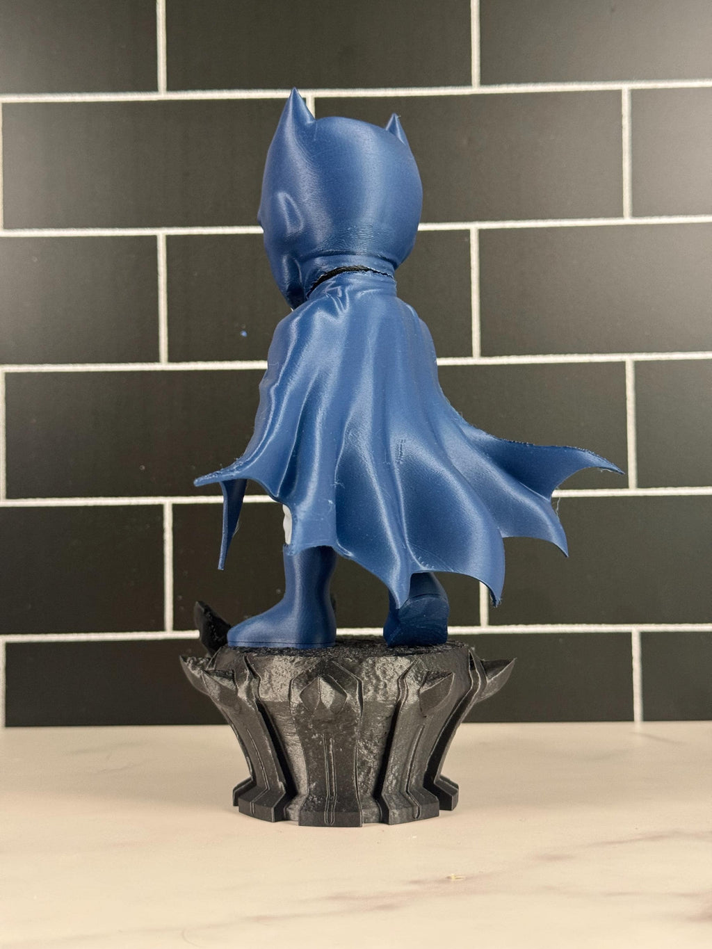 ComboMaker Bat-Mini Figurine 3D Printed Collectible 8in Blue Gray