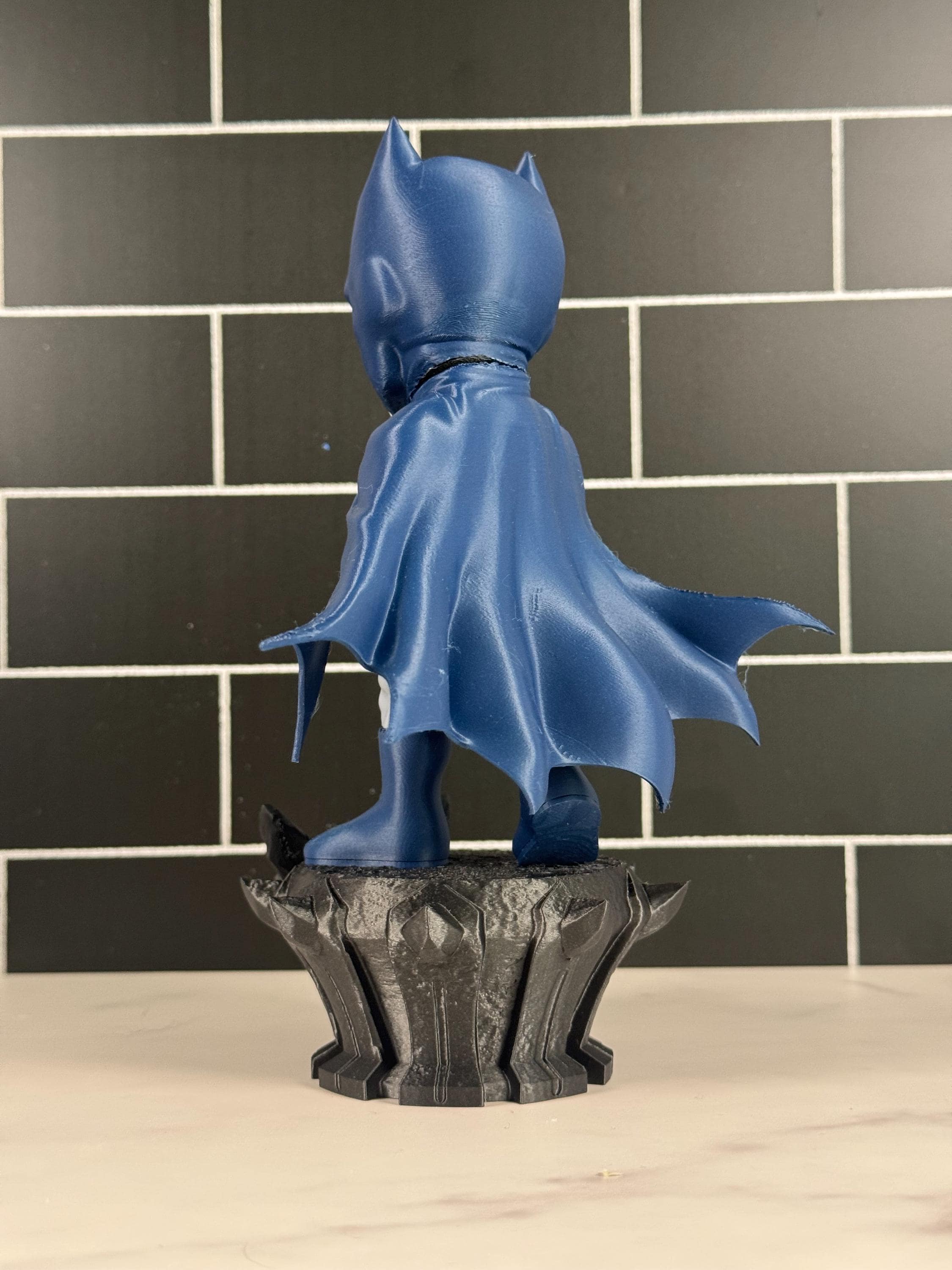 ComboMaker Bat-Mini Figurine 3D Printed Collectible 8in Blue Gray