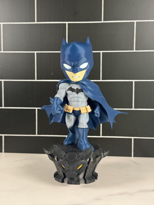 ComboMaker Bat-Mini Figurine 3D Printed Collectible 8in Blue Gray
