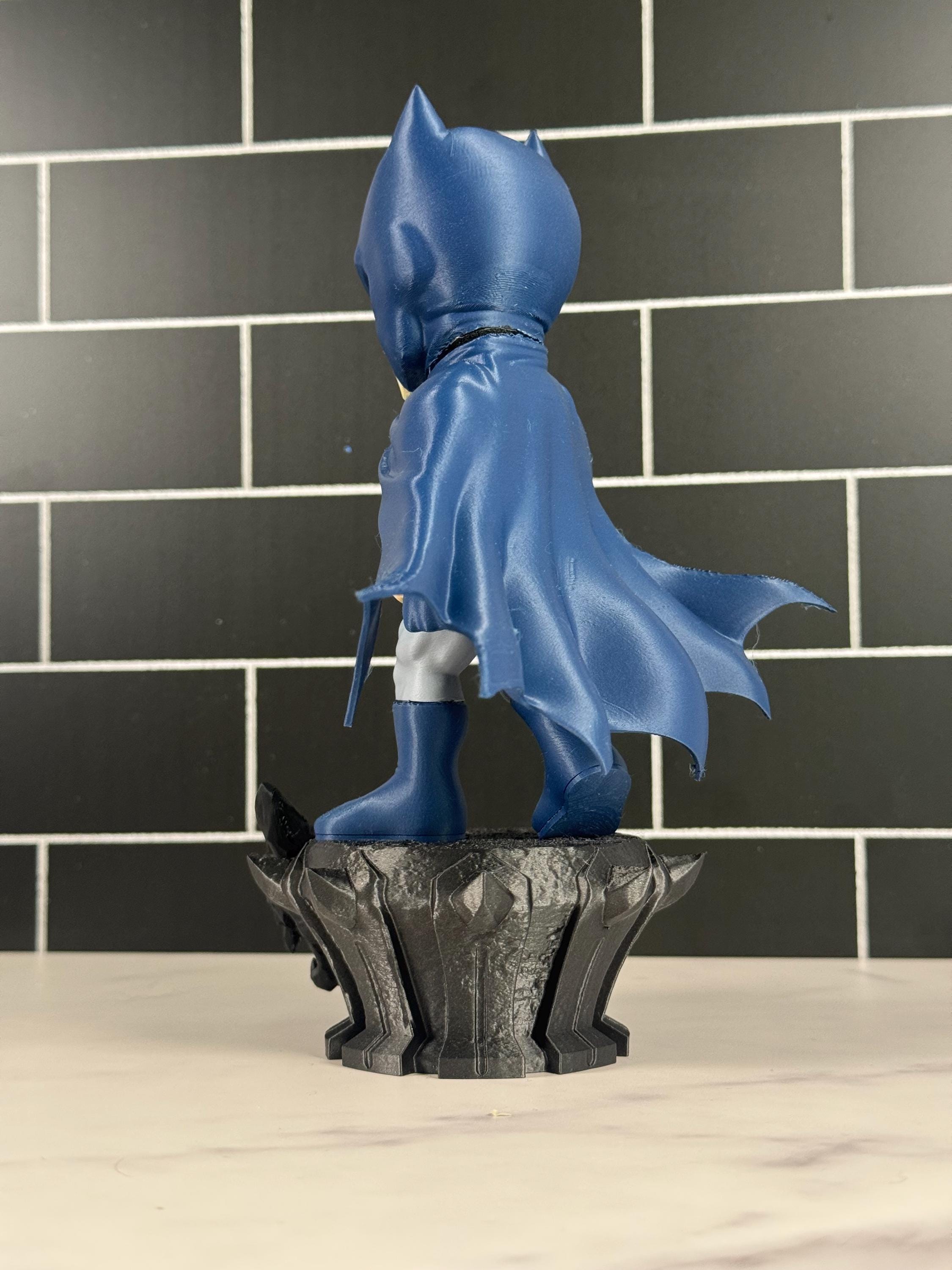 ComboMaker Bat-Mini Figurine 3D Printed Collectible 8in Blue Gray
