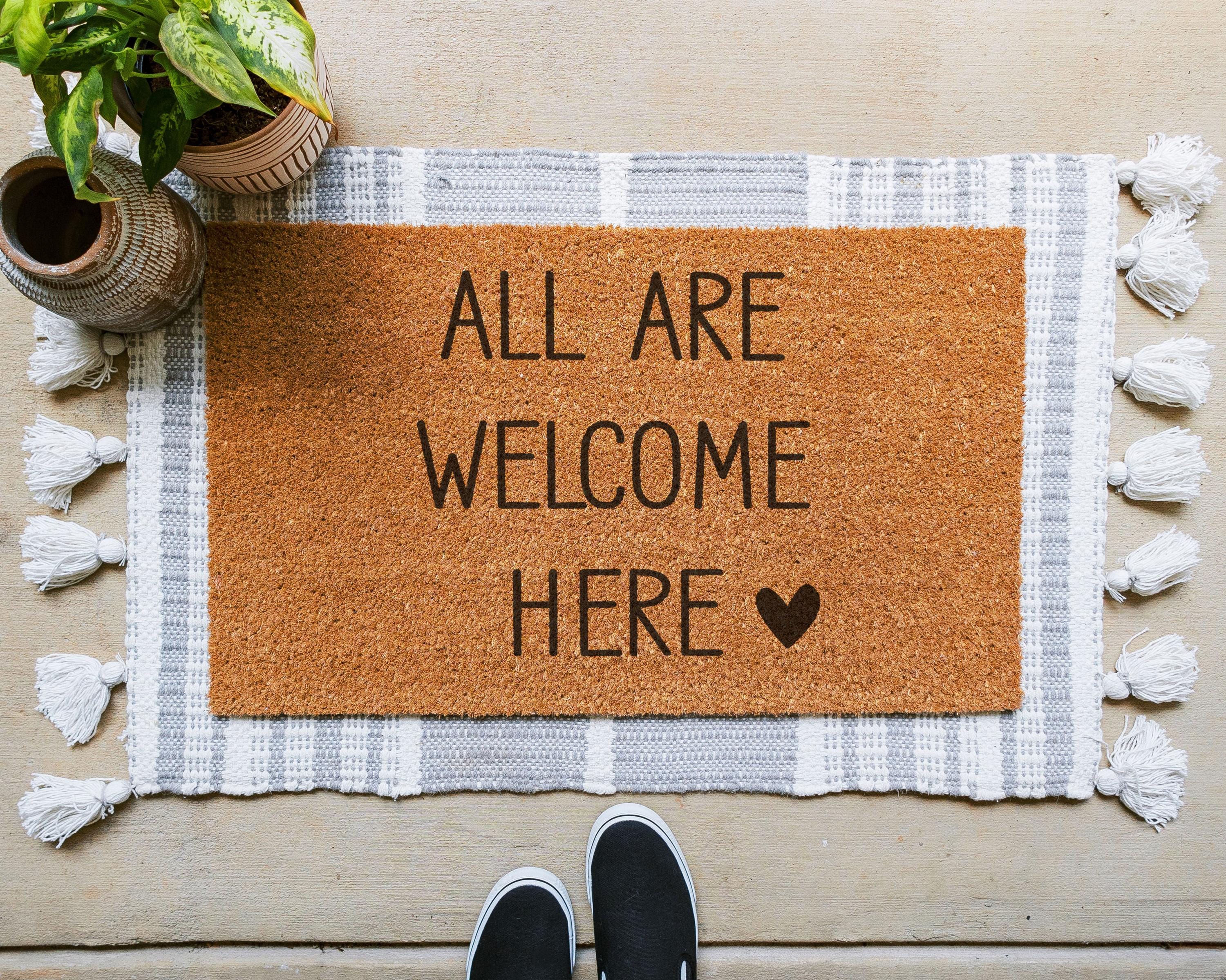 All Are Welcome Here Coir Doormat