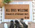 HamlinRowShop Funny Dog Welcome Mat: Humans By Appointment Only Coir Doormat
