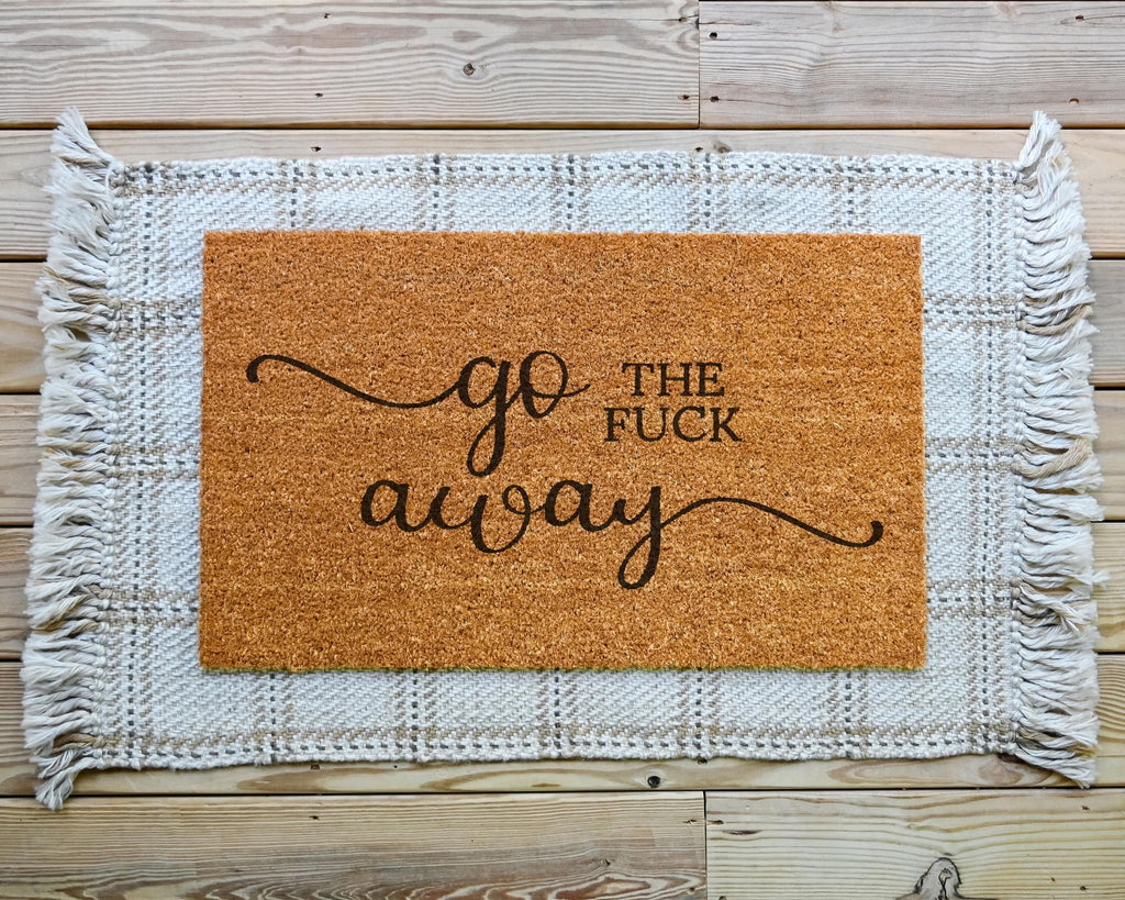 HamlinRowShop Funny Go Away Coir Doormat Anti-Slip