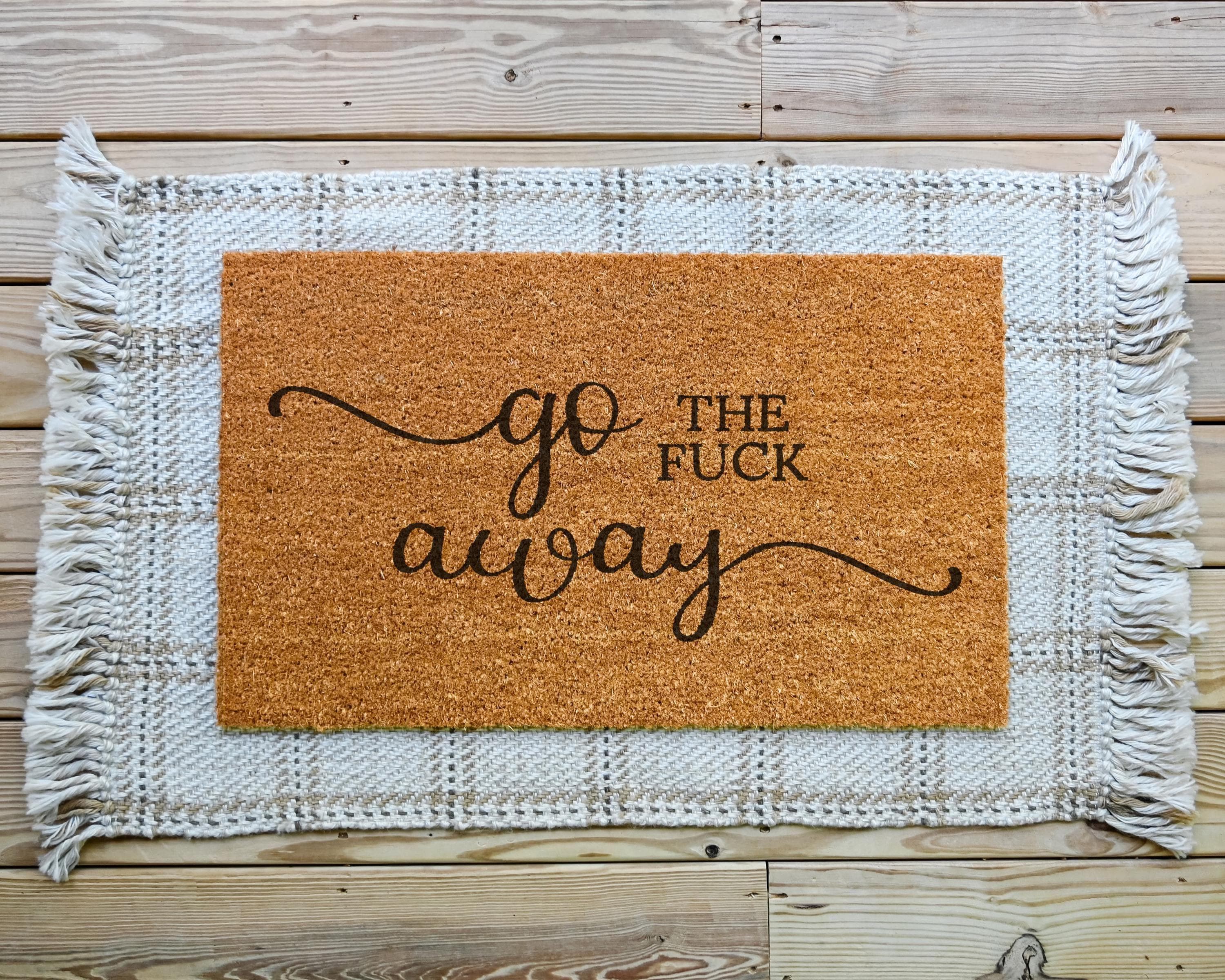 HamlinRowShop Funny Go Away Coir Doormat Anti-Slip