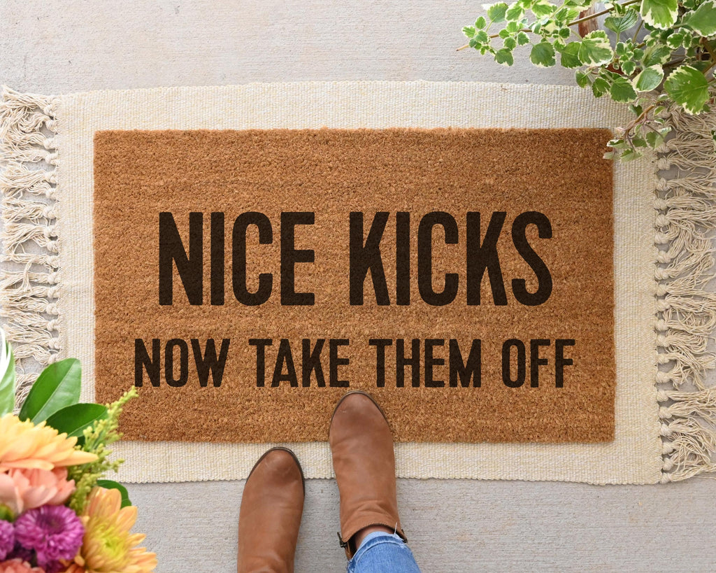 HamlinRowShop Funny Coir Doormat Nice Kicks