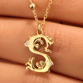 SilverGoldandRose Gold Initial Necklace Beaded Sterling Chain CZ Stone