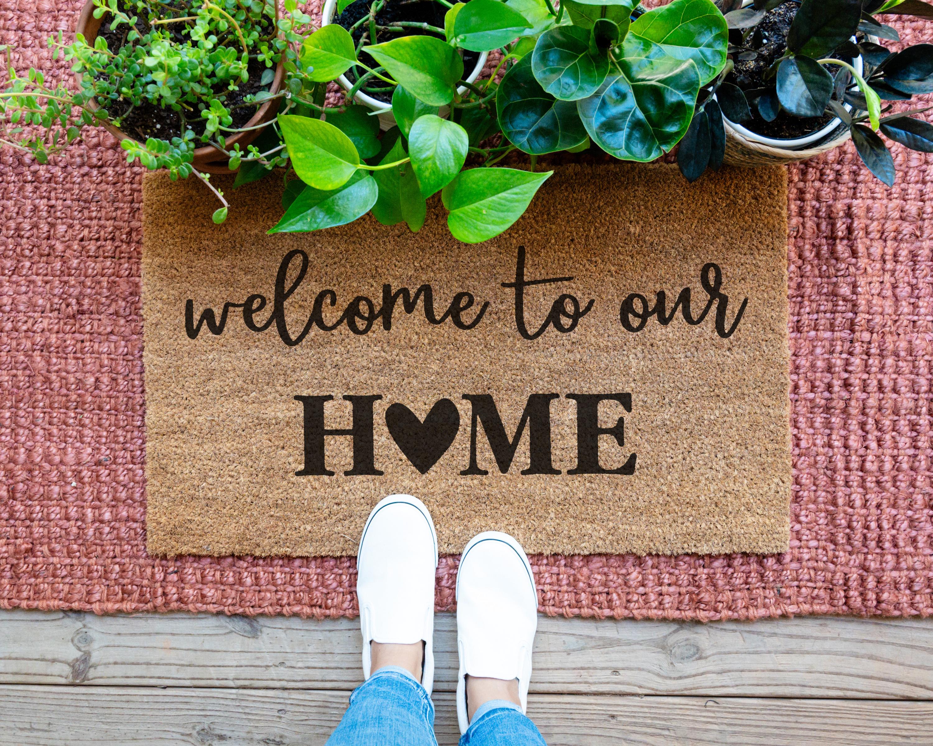 Welcome Home Coir Doormat: Durable Front Porch Mat