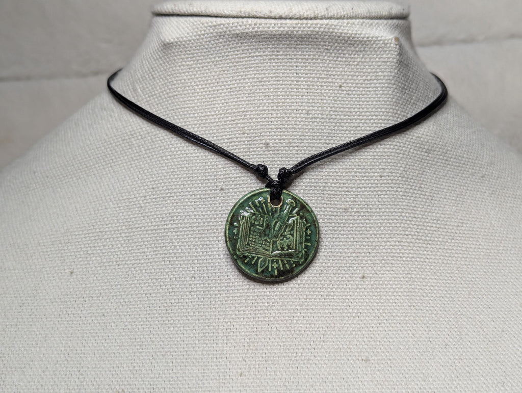 NoctemPottery Storybook Sword DND Ceramic Wax Seal Pendant Necklace Adjustable