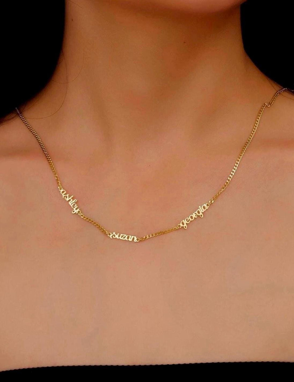 SilverGoldandRose Sterling Silver Multiple Name Necklace Personalized