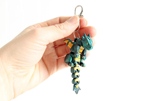 3D Printed Articulated Dragon Keychain Bag Charm