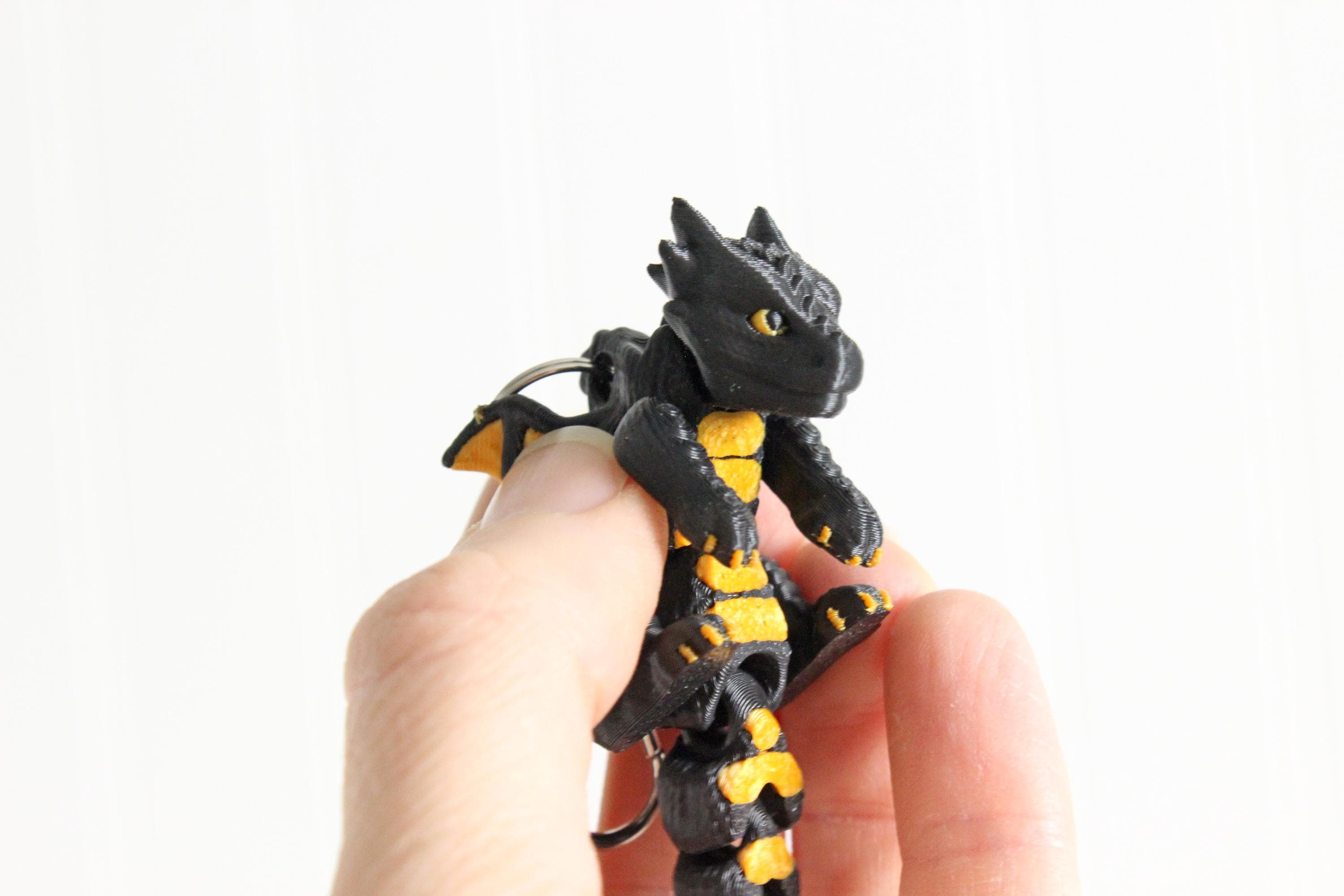 3D Printed Articulated Dragon Keychain Bag Charm
