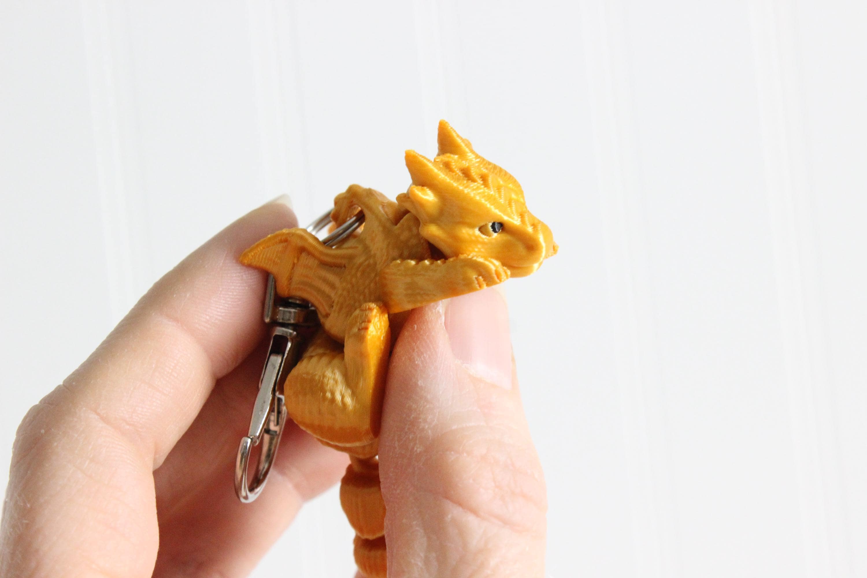 3D Printed Articulated Dragon Keychain Bag Charm