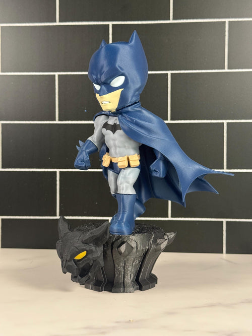 ComboMaker Bat-Mini Figurine 3D Printed Collectible 8in Blue Gray