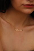 SilverGoldandRose 10K Solid Gold Name Necklace Personalized Dainty Jewelry