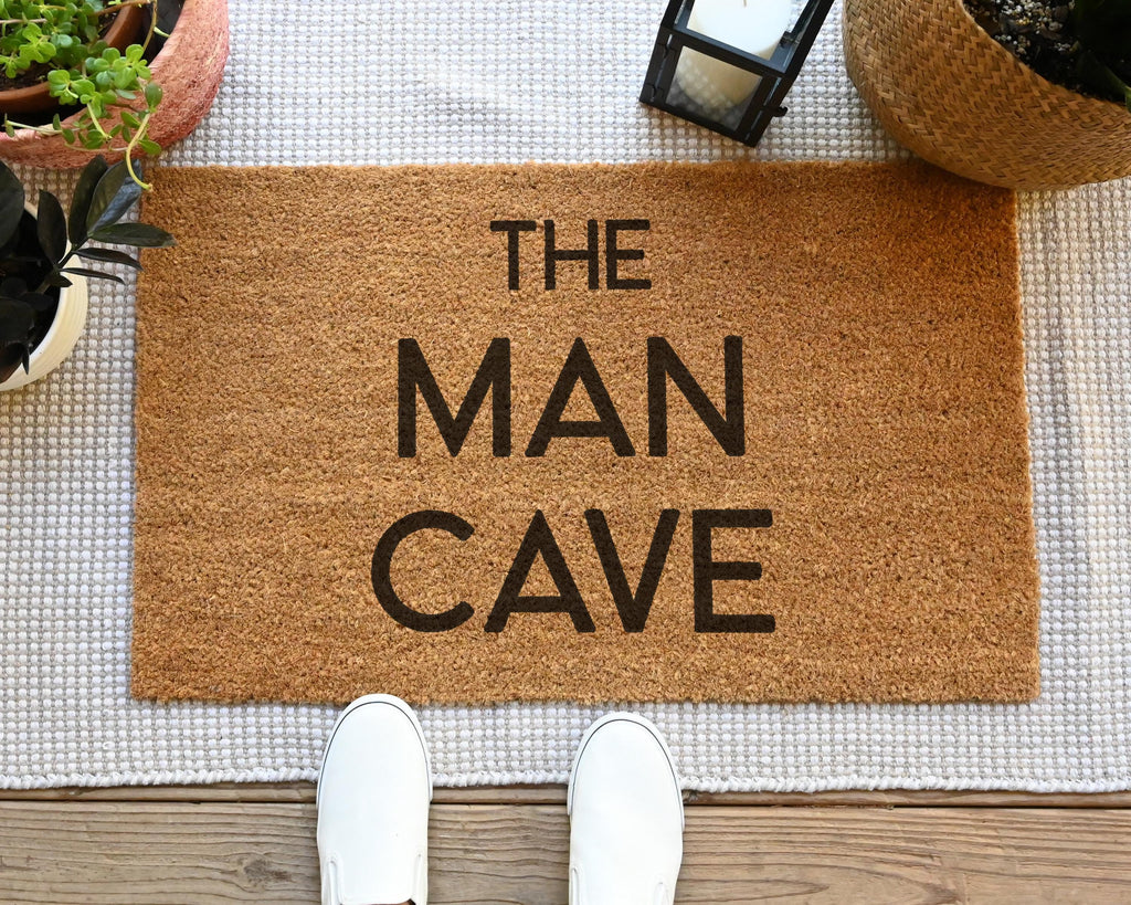 HamlinRowShop The Man Cave Doormat: Funny Coir Welcome Mat