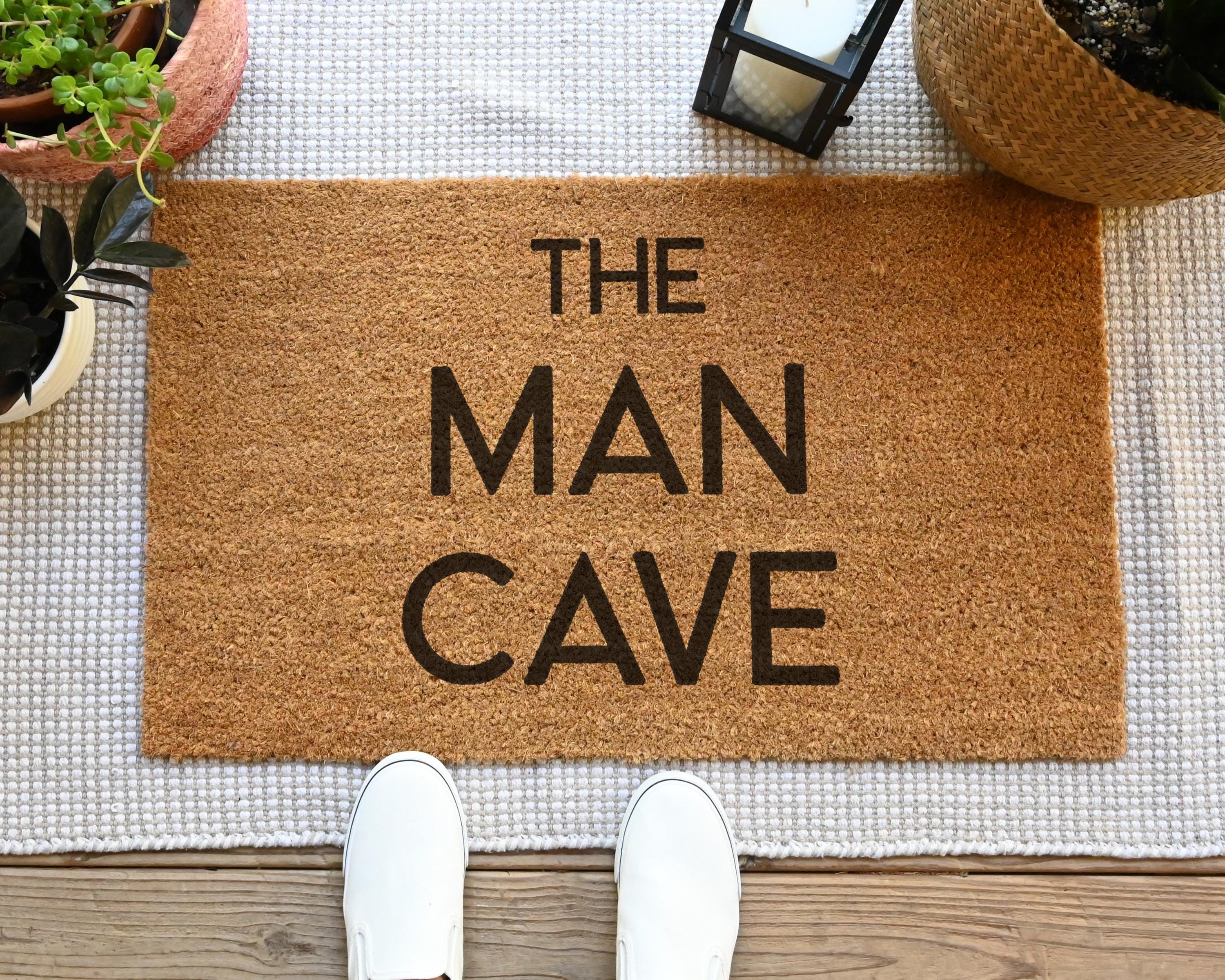 HamlinRowShop The Man Cave Doormat: Funny Coir Welcome Mat