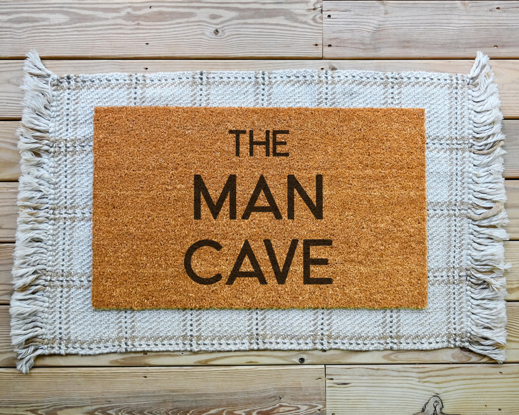 HamlinRowShop The Man Cave Doormat: Funny Coir Welcome Mat