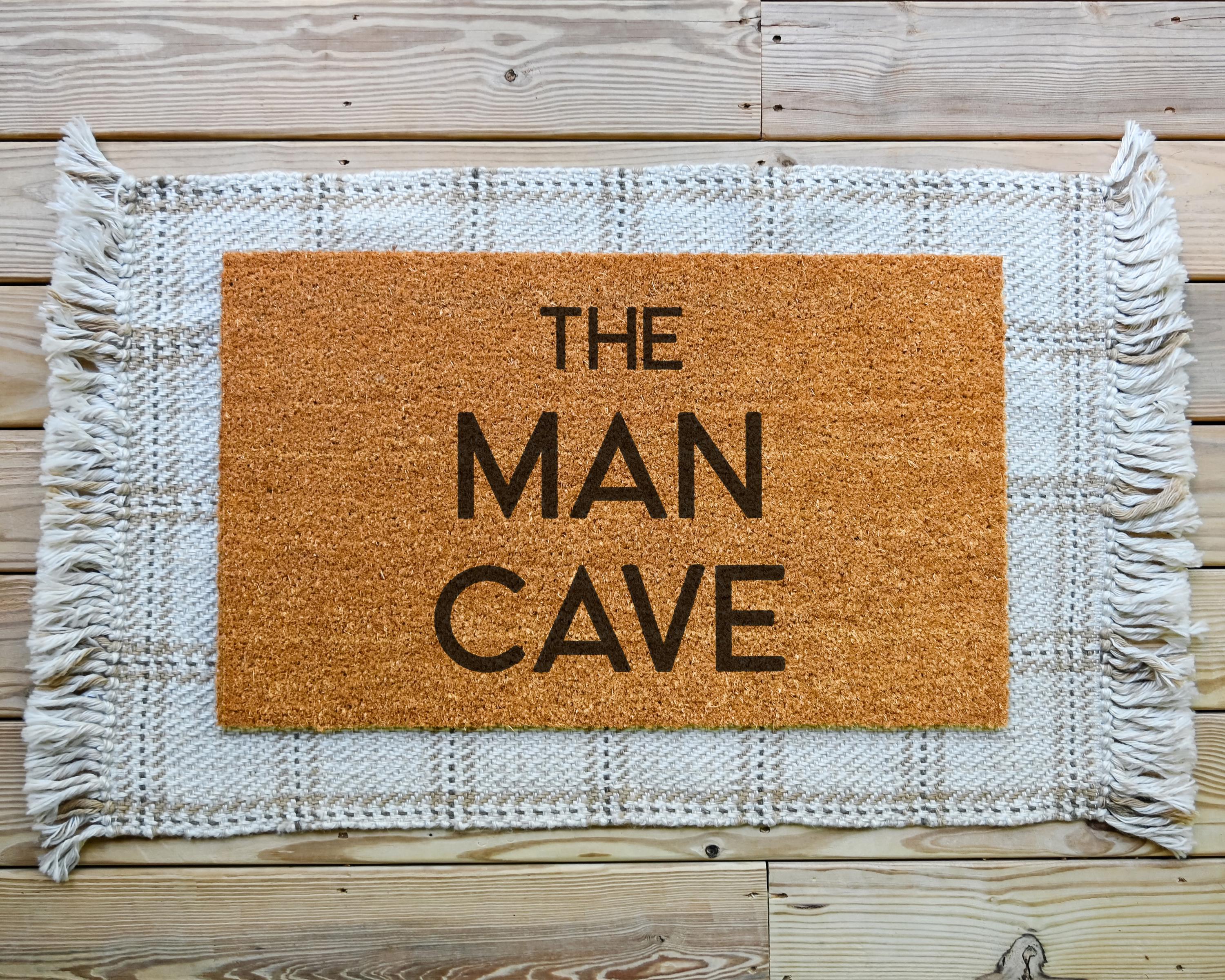 HamlinRowShop The Man Cave Doormat: Funny Coir Welcome Mat