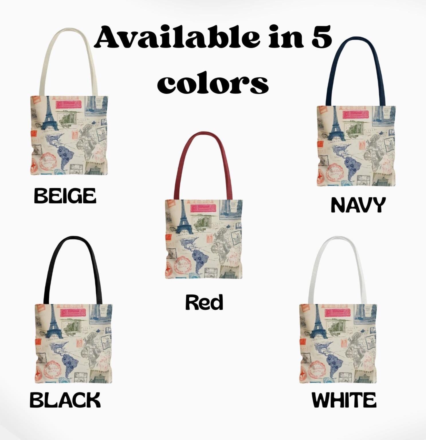 Vintage Travel Stamp Tote Bag, Artistic Boho Canvas Shoulder Bag