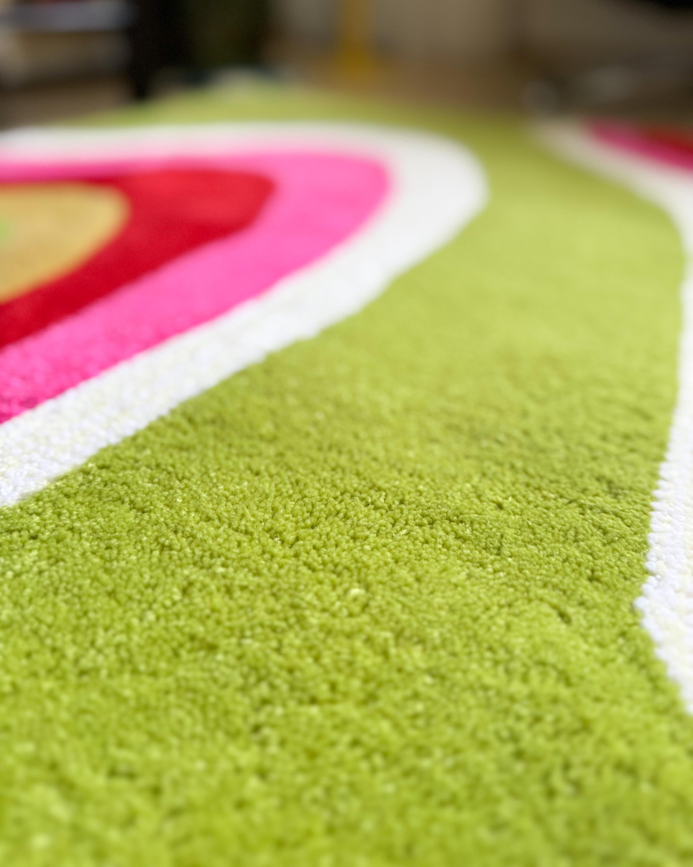 LargoModern Colorful Square Handmade Tufted Rug Retro Multicolor