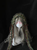 StellarPride Handmade Forest Headband Fluffy Floral Yarn Boho Fairycore Accessory