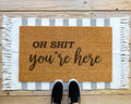HamlinRowShop Oh Shit You're Here Coir Doormat Slip-Resistant 16x24in