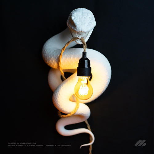 April16studio Snake Wall Lamp Handcrafted Serpent Sconce White