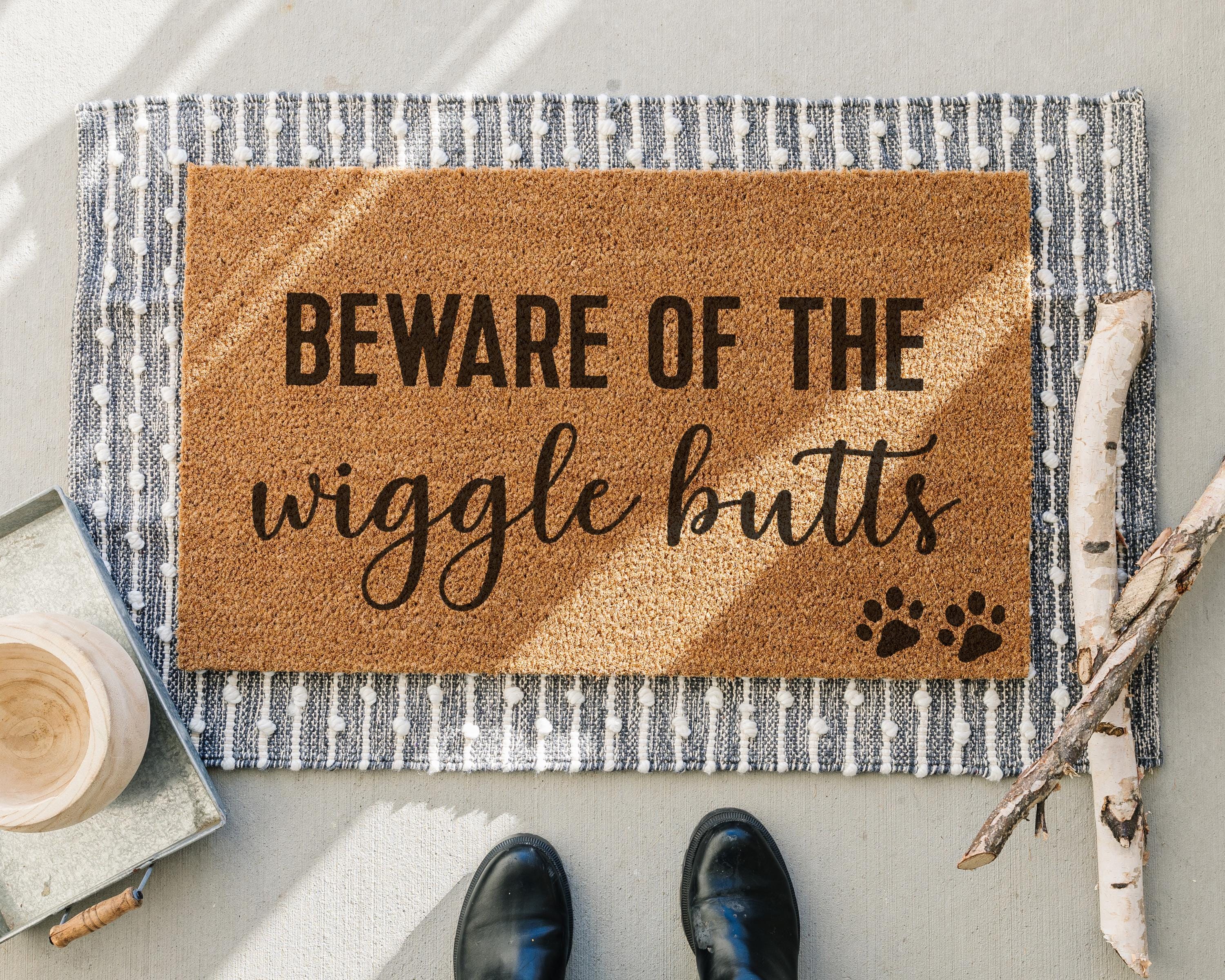 HamlinRowShop Wiggle Butts Coir Doormat Beware Of The Wiggle Butts