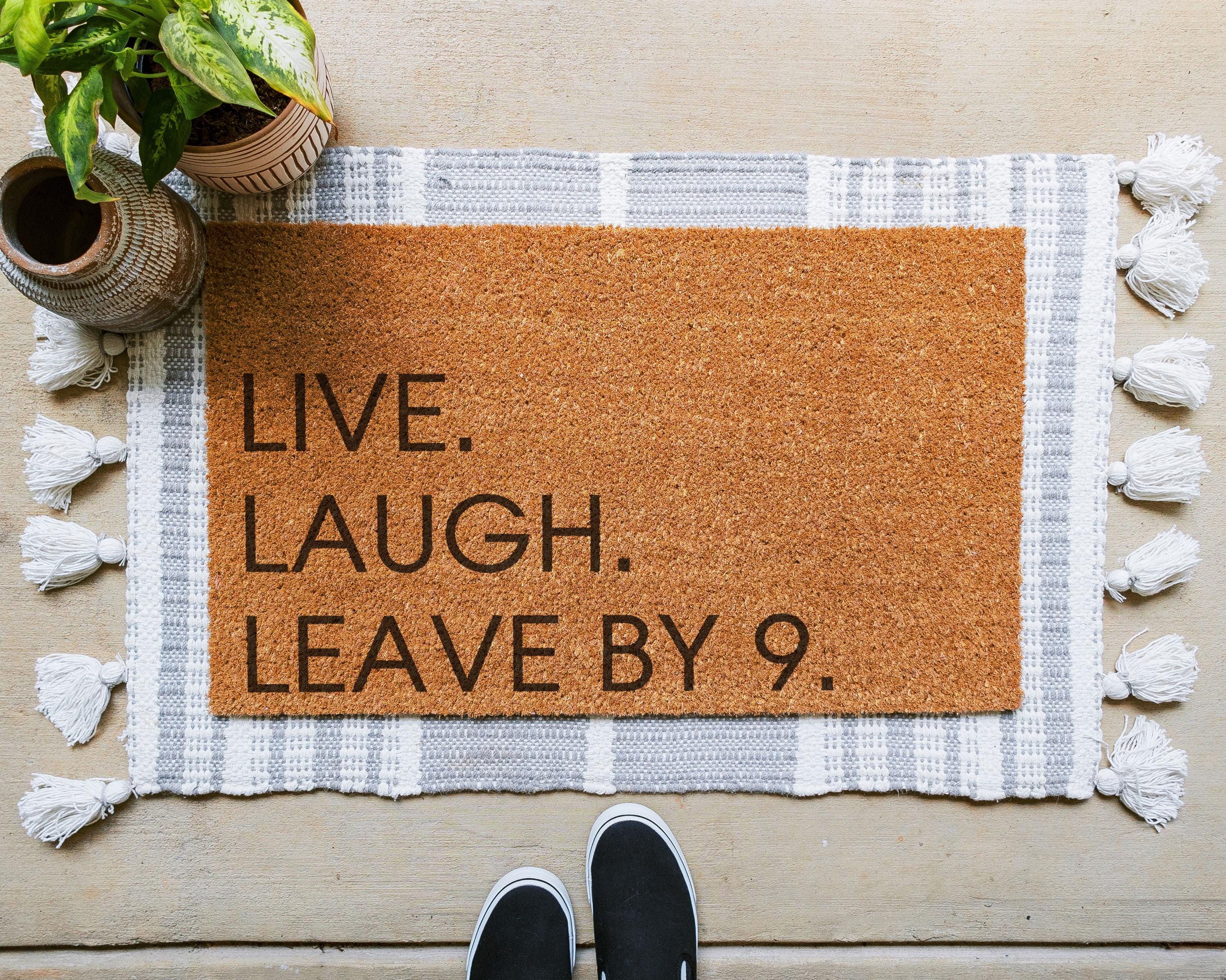 HamlinRowShop Live Laugh Leave By 9 Coir Door Mat