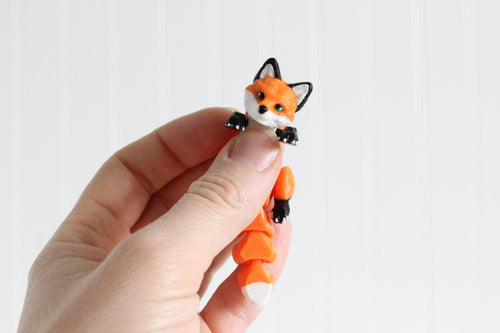 3D Printed Articulated Fox Keychain Animal Bag Charm