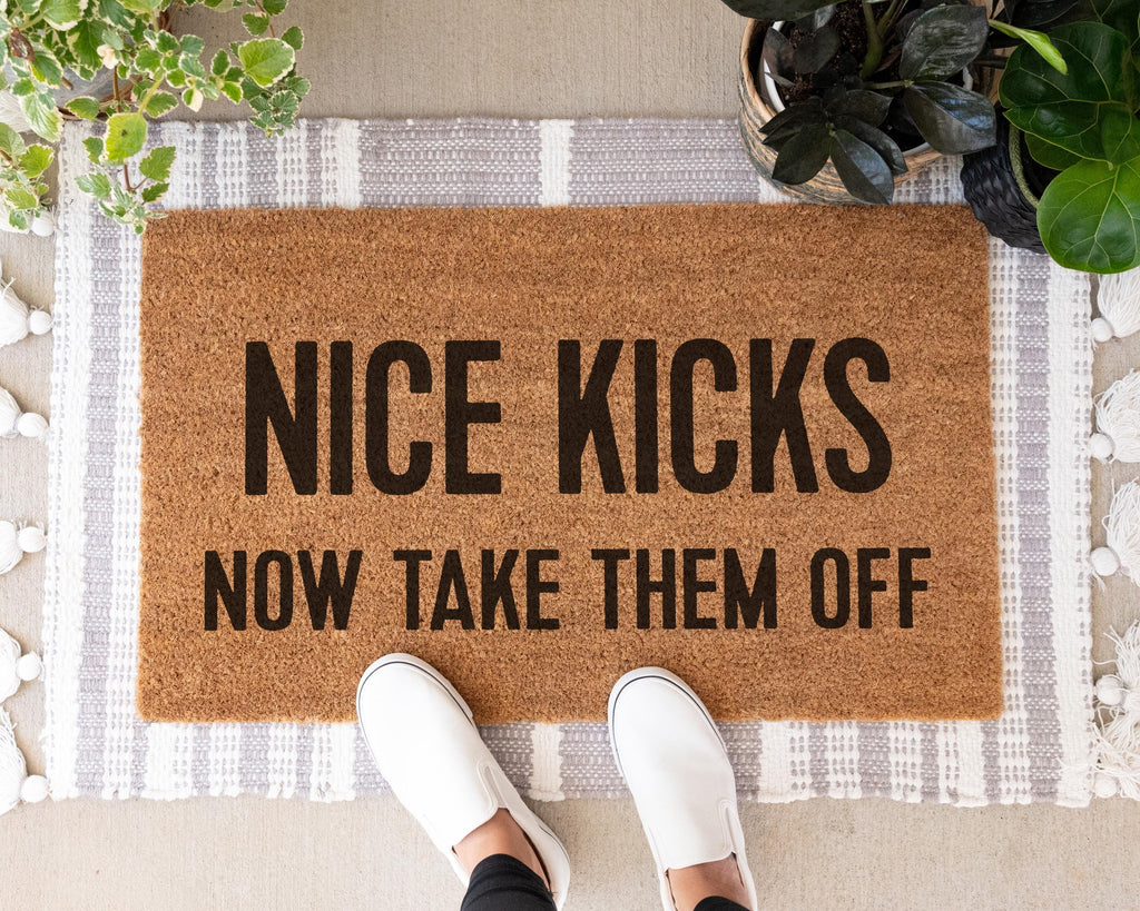 HamlinRowShop Funny Coir Doormat Nice Kicks