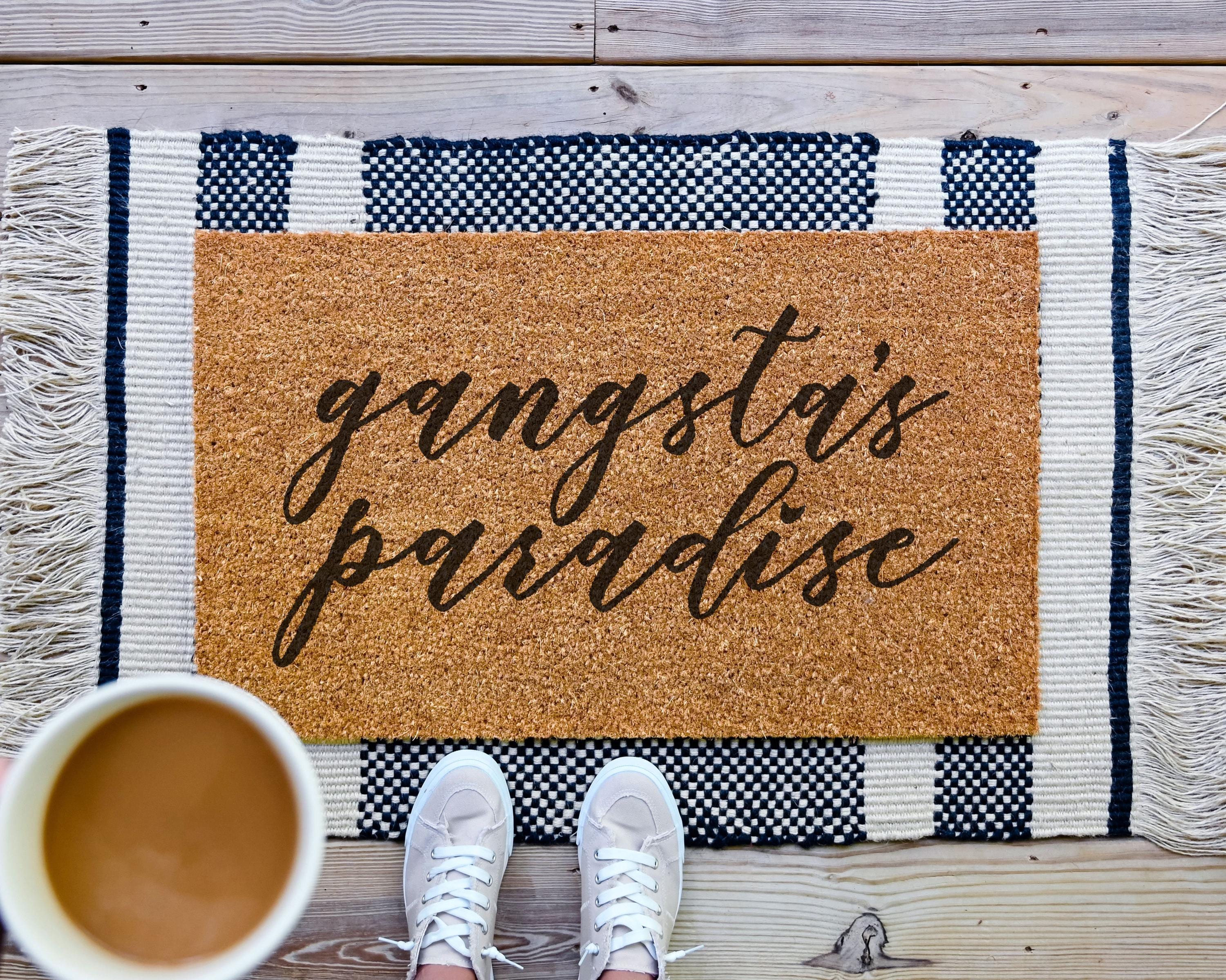 Gangsta's Paradise Doormat, Funny Coir Welcome Mat, Multiple Sizes
