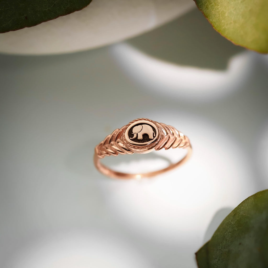 SilverGoldandRose Sterling Silver Elephant Ring Good Luck Charm 925