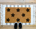 HamlinRowShop Star Pattern Coir Doormat Durable Welcome Mat for Entryway