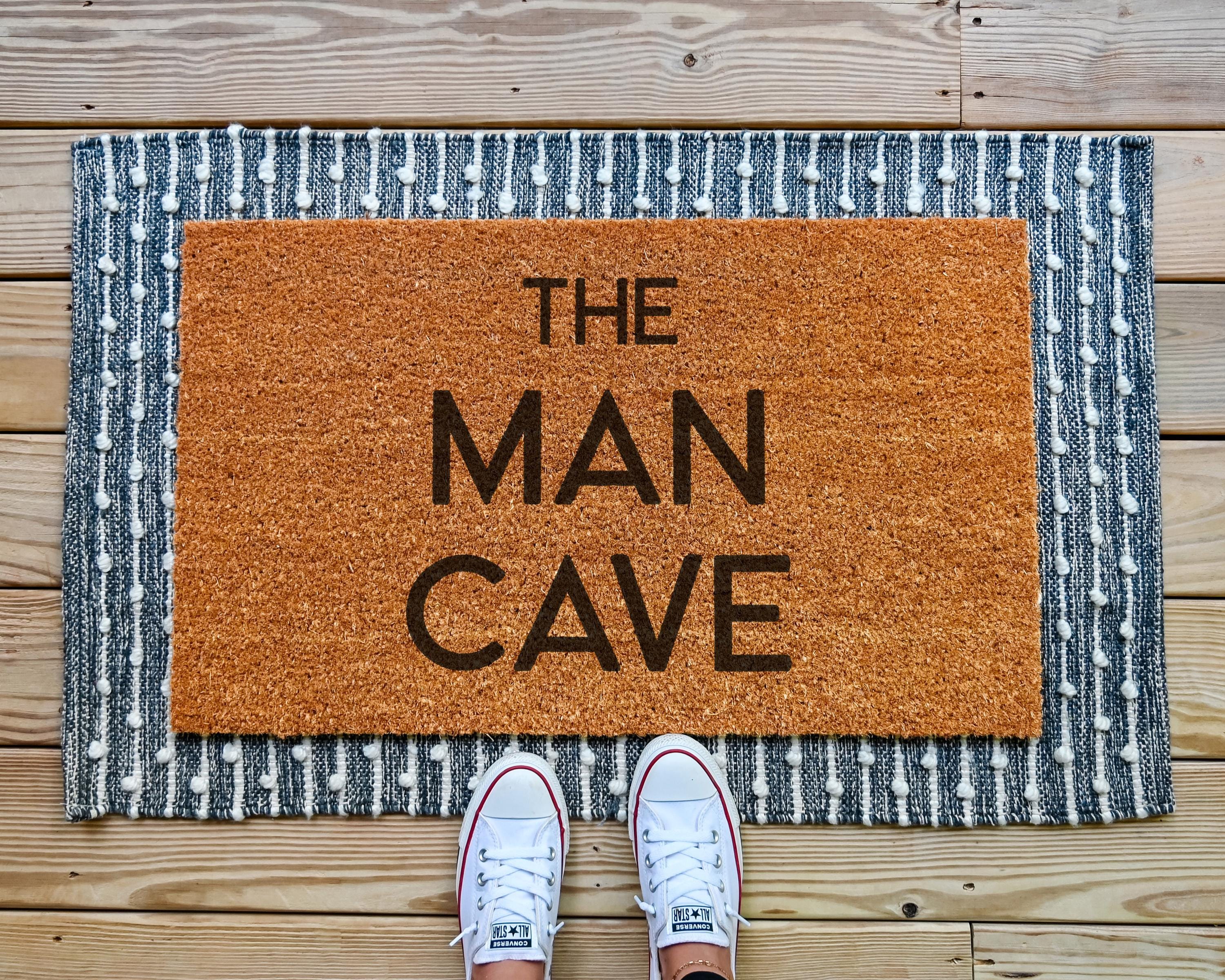 HamlinRowShop The Man Cave Doormat: Funny Coir Welcome Mat