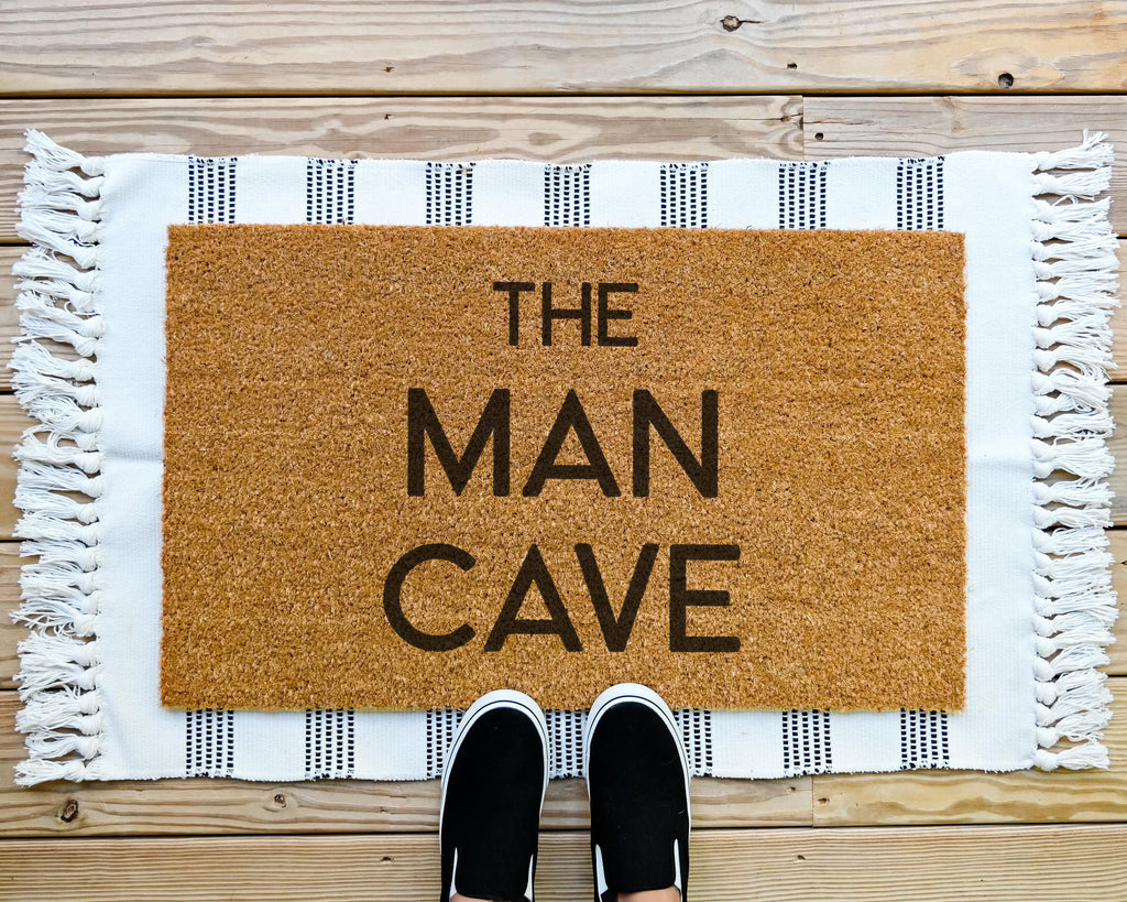 HamlinRowShop The Man Cave Doormat: Funny Coir Welcome Mat